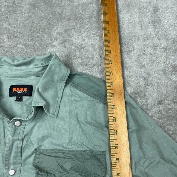 Bass Outdoor Stretch Worker Shacket Lily Pad Green Size S Cotton Blend NWT 6407 - Picture 9 of 10